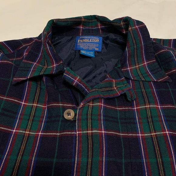 Pendleton Vintage 1/4 button tartan plaid pullover windbreaker pocket XL - Picture 5 of 10